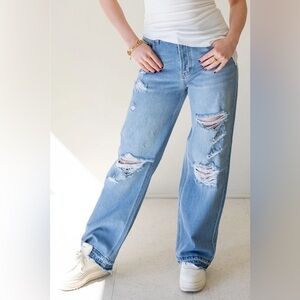 Nectar Vintage Straight Leg Distressed Jeans